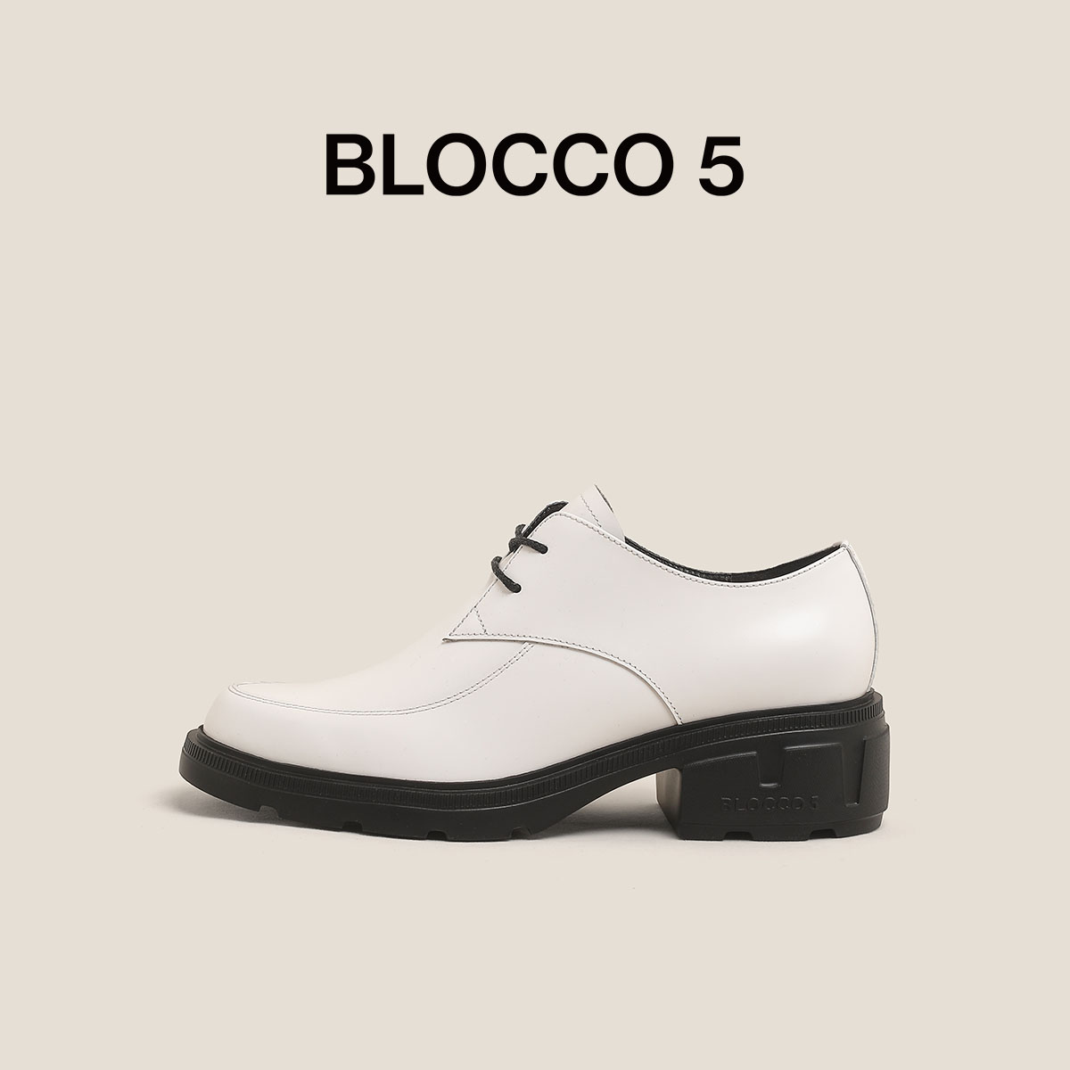 BLOCCO5女鞋2025年春季新品增高德比鞋经典简约系带单鞋商场同款