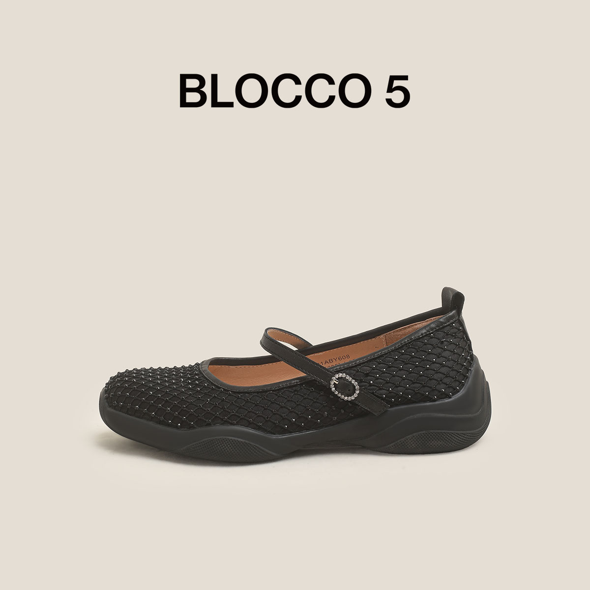 BLOCCO5秋冬水钻搭扣玛丽珍鞋