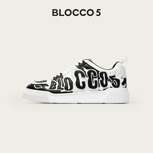 时尚 春季 BLOCCO5女鞋 拼色休闲运动情侣火焰板鞋 宋亚轩同款