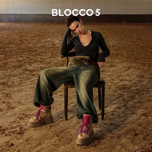 ALL 女鞋 ROUND系列都市马丁靴厚底增高大黄靴 BLOCCO5时装 秦岚同款