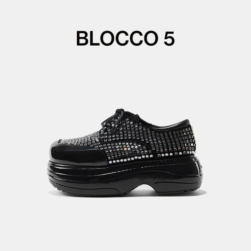 BLOCCO5深口厚底镶钻乐福鞋
