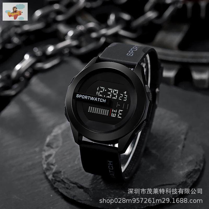 新款男学生防水运动电子表冷光机芯高颜值时尚休闲户外手表