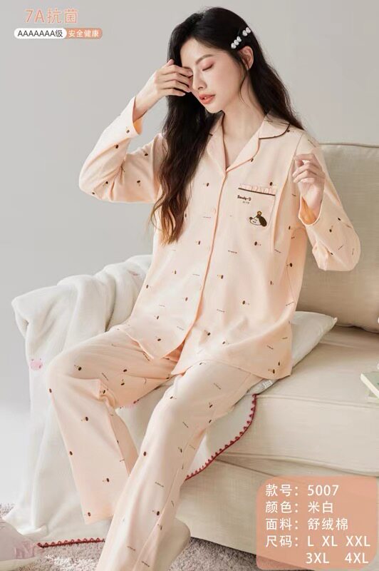 可爱小狗秋冬加厚纯棉产后哺乳月子服孕妇睡衣喂奶家居服套5007款