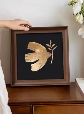 法式中古风背有靠山高级感装饰画客厅饭厅玄关卧室床头摆件画挂画