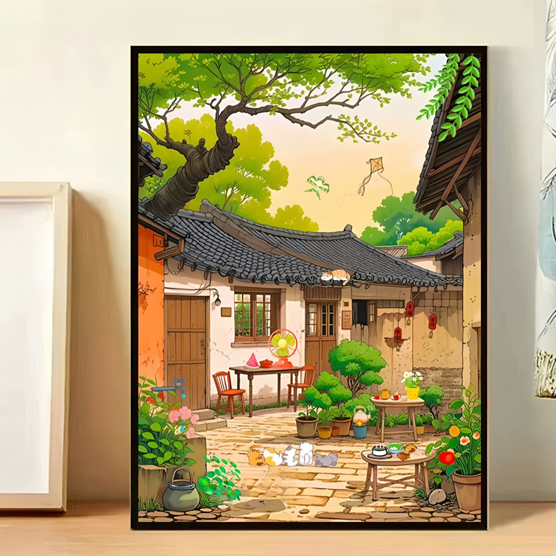 宫崎骏客厅沙发背景墙装饰画治愈卧室儿童房挂画现代简约餐厅壁画