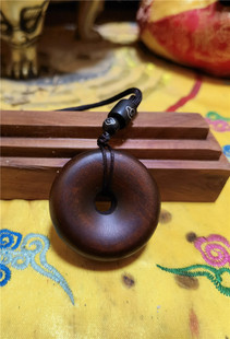 道家用品雷击枣木平安扣道家十字天经七星八卦五岳真形图枣木吊坠