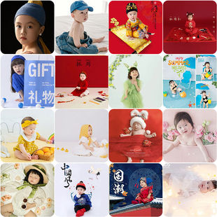 出租宝宝周岁照摄影服装半岁男女儿童影楼写真周岁礼拍照道具衣服