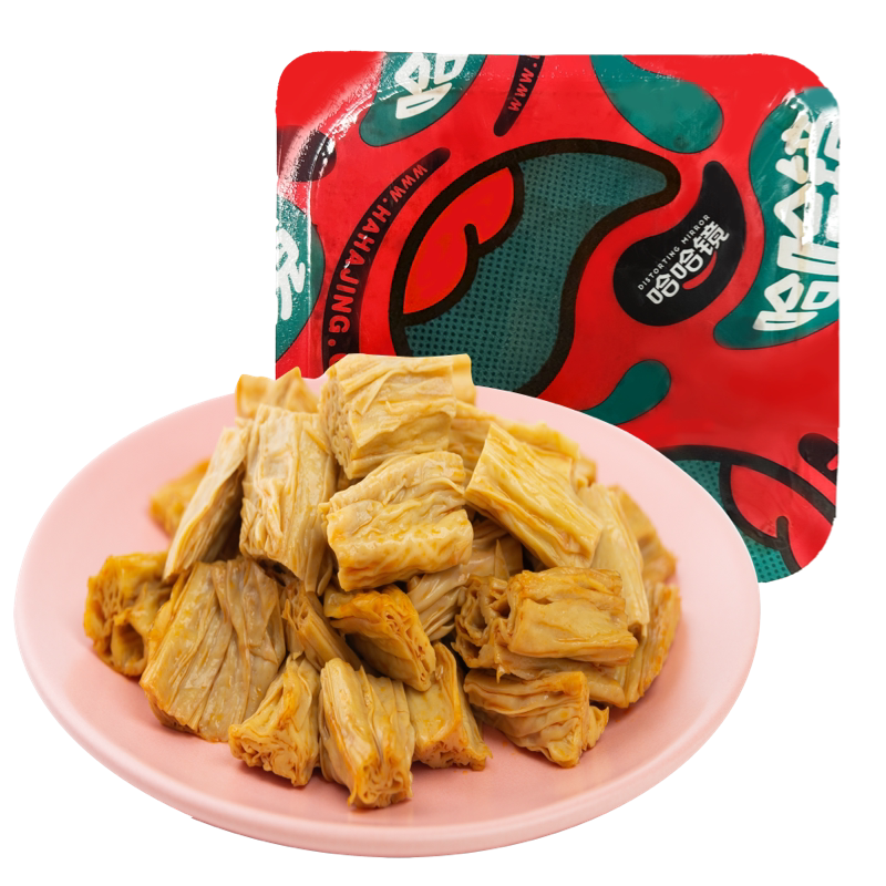 【哈哈镜食品旗舰店】锁鲜装 正辣腐竹140g 零食卤味小吃下酒菜