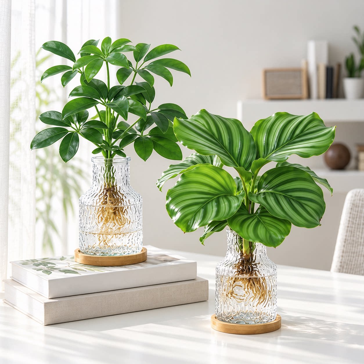 水培植物室内好养办公室桌面小绿植四季盆栽青苹果竹鸭脚木吉利红