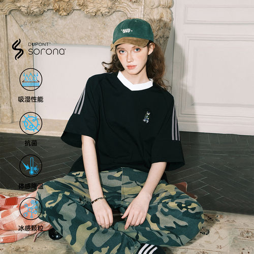 BEETLETOWN插肩条纹V领