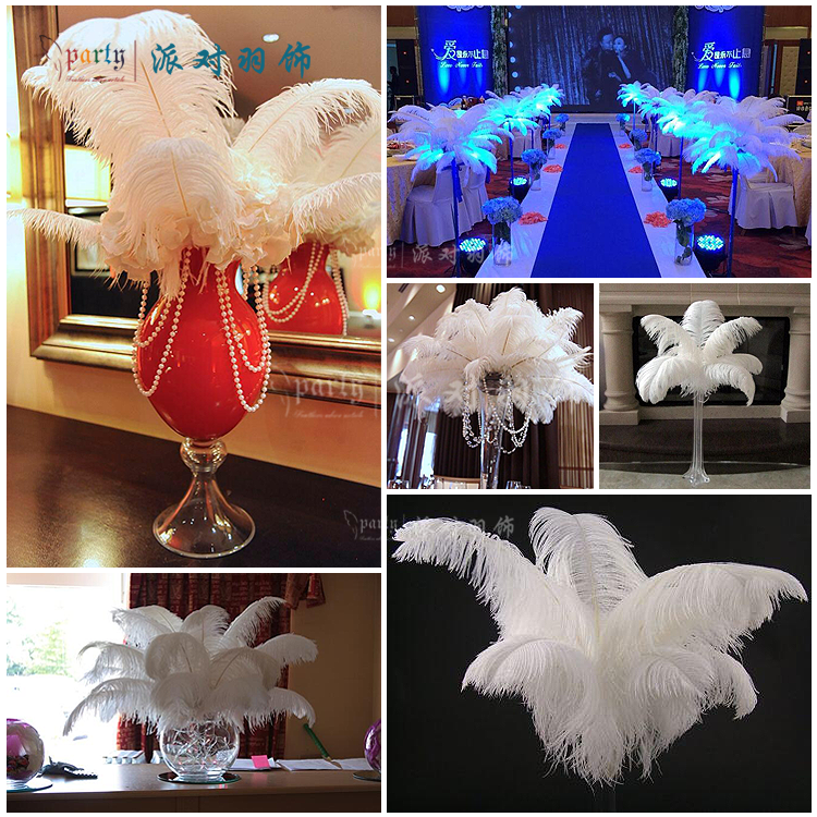 婚庆鸵鸟羽毛白色大羽毛鸵鸟毛路引桌花婚礼羽毛家居插花装饰羽毛