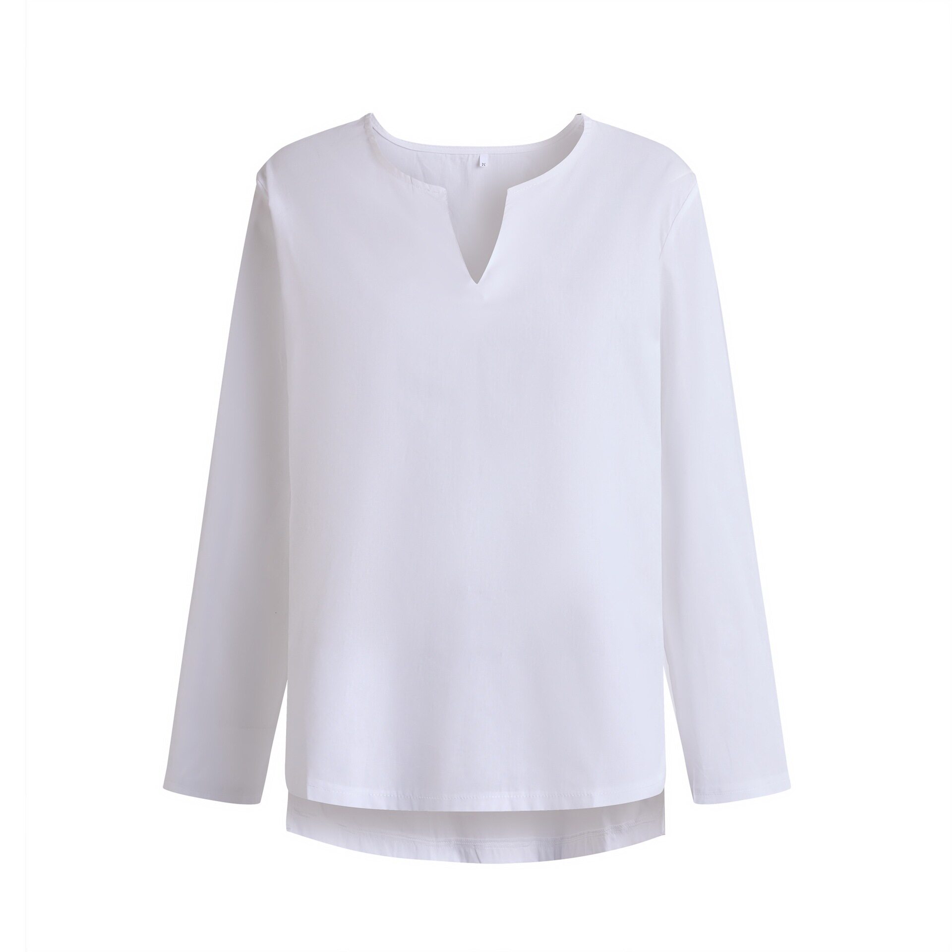 5XL men cotton linen long sleeved T-shirt in large size男T恤