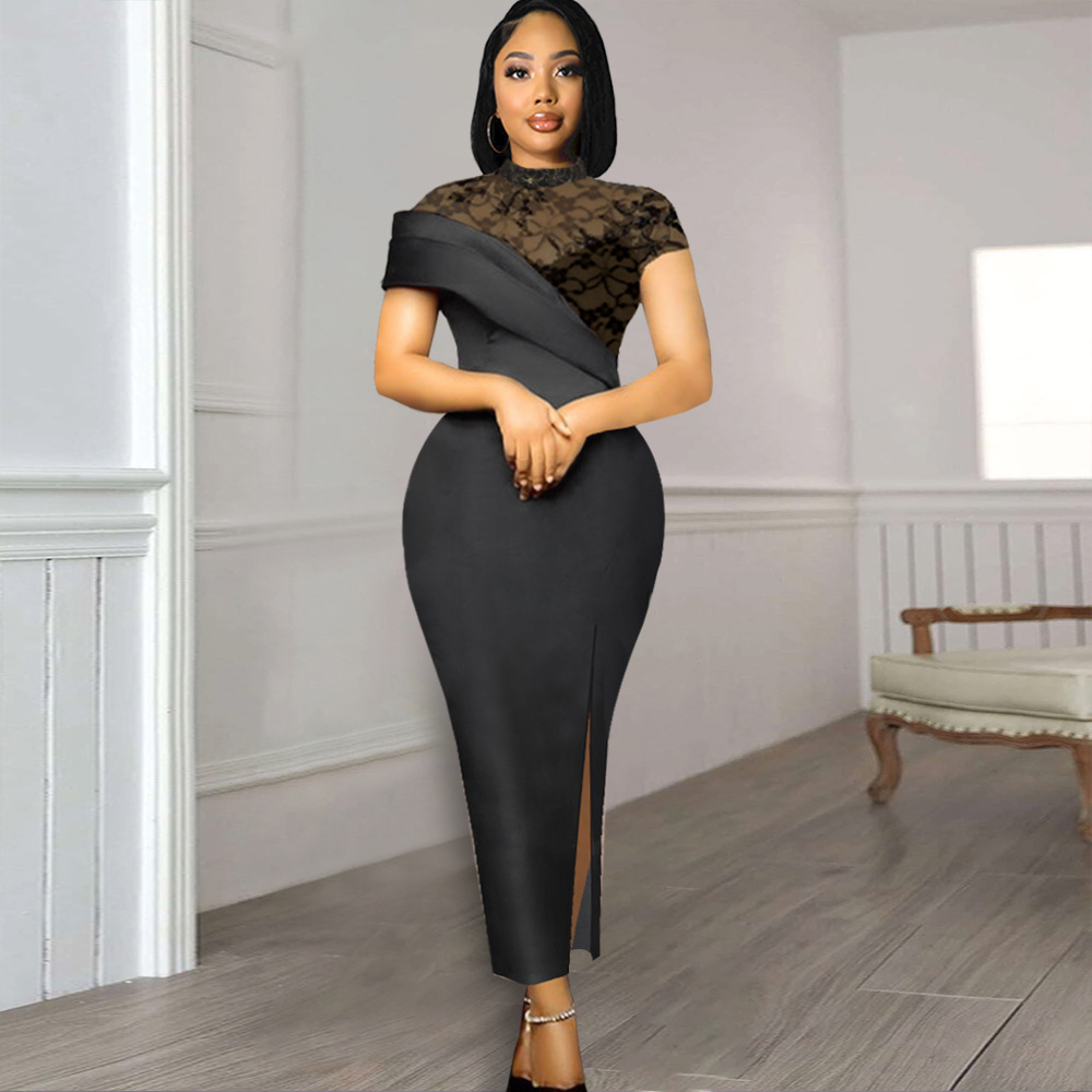 plus size Dresses big siz sexy party black Dress 4xl Vestido - 实物图