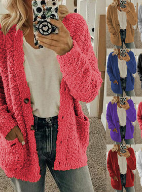 5XL plus size women sweater jacket秋冬欧美女休闲毛衣外套大码
