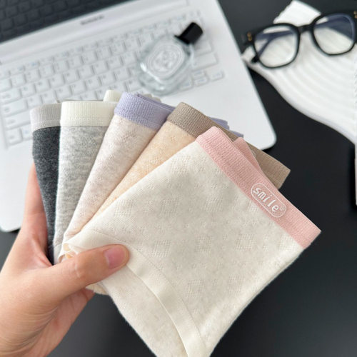 Girls' underwear, pure cotton, solid color, comfortable内裤