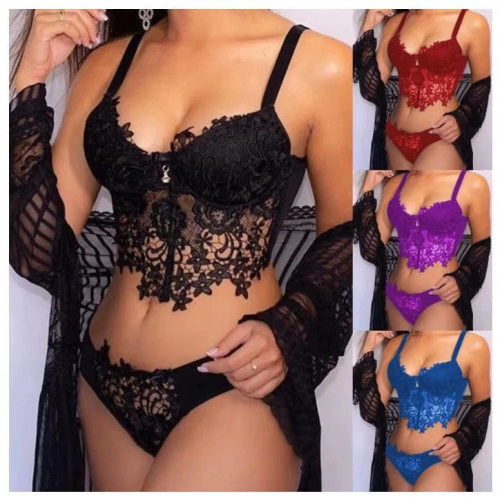 Women sexy lace vest+shorts two-piece set女性感蕾丝背心+短裤