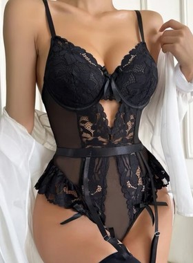 Sexy lingerie lace seduction jumpsuit pajamas蕾丝连体睡衣