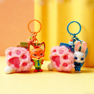 正版 迪士尼疯狂动物城挂件钥匙扣可爱狐狸尼克狐尼克朱迪电影同款