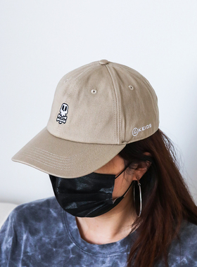 LTNC x KEIOS 联名老爹帽 圆顶卡其色休闲帽 骷髅潮牌棒球帽 ins