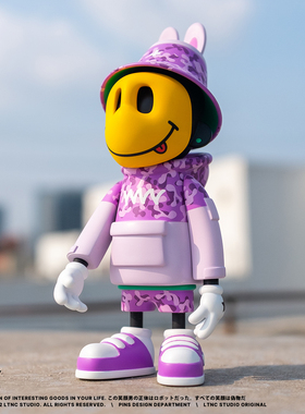 LTNC®原创潮流笑脸潮玩大娃摆件 迷彩涂装 限量300体 HAPPY FACE