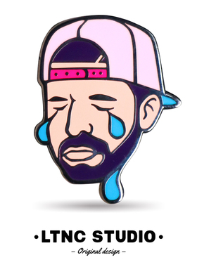 LTNC自制 DRAKE街头嘻哈潮流卡通胸针 ins 百搭书包配饰 金属徽章