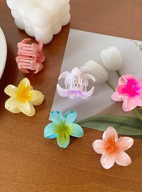 鸡蛋花抓夹女孩扎辫子发夹可爱宝宝碎发夹公主风百搭鲨鱼夹头饰
