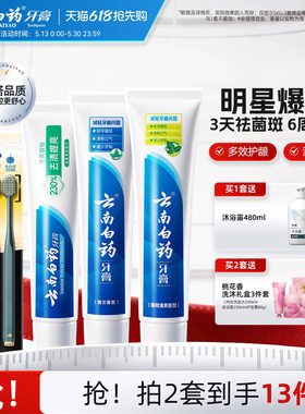 云南白药牙膏清新口气亮白护齿护龈牙刷套装535g