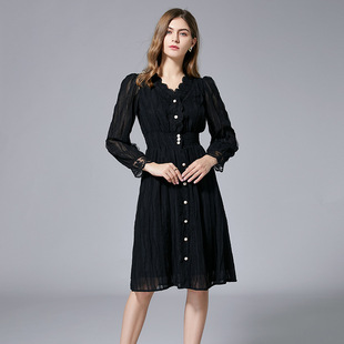 200斤大码女装法式宫廷风松紧腰蕾丝连衣裙欧洲站开衫式外套A字裙