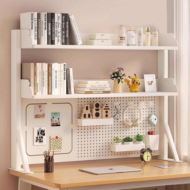 学生学习书桌收纳架子桌面置物架电脑办公桌上多层立式洞洞板书架