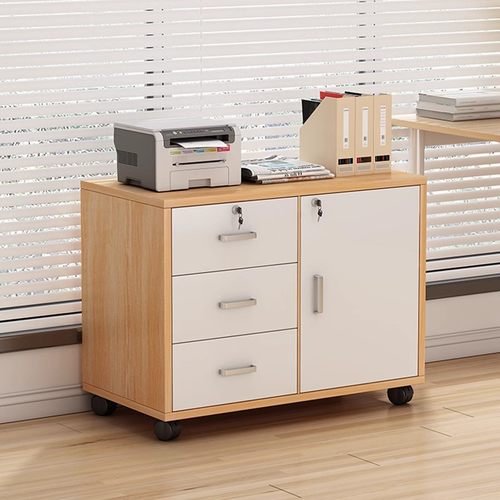 书桌旁小书架可移动置物柜带轮置物架落地小书柜桌下抽屉收纳柜子