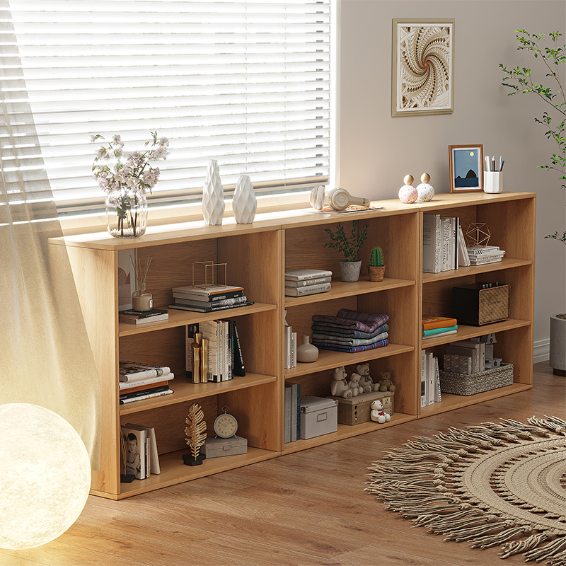 速发落地书架置物易儿童书柜家用卧室客厅简收实木多层格子储物架