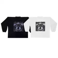 Kanye Yeezy Bully Album Merch Oversized Unisex Long-Sleeve Tee with Portrait Print