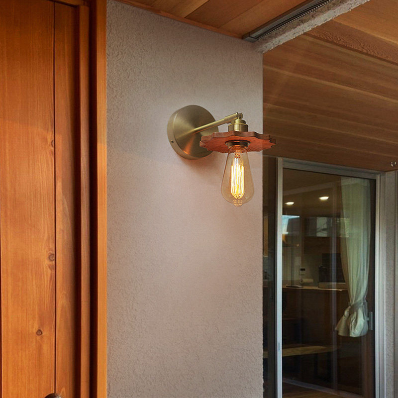 美式全铜壁灯复古侘寂风中古大门口两侧loft楼梯间酒吧餐厅工作室