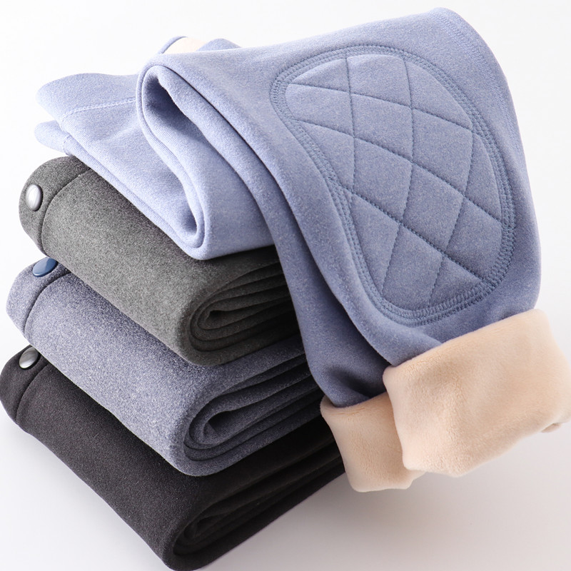 童装保暖裤男孩加绒内穿一体护膝