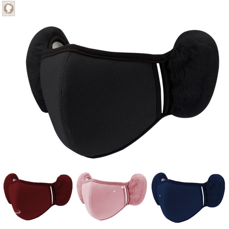 Warm mask women autumn and winter cute plush ear muffs