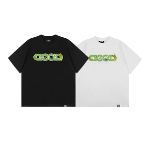 GB-GOODBRAND 2026SS 绿色植绒蝴蝶涂鸦LOGO短袖T恤 男女情侣款