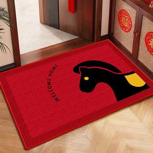2026新款 马年高级感红色家庭玄关入户门垫免洗防滑地毯垫自由裁剪
