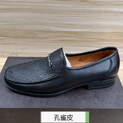 43码男鞋春秋季新款乐福孔雀皮加牛皮鞋商务正装休闲一脚蹬软底鞋