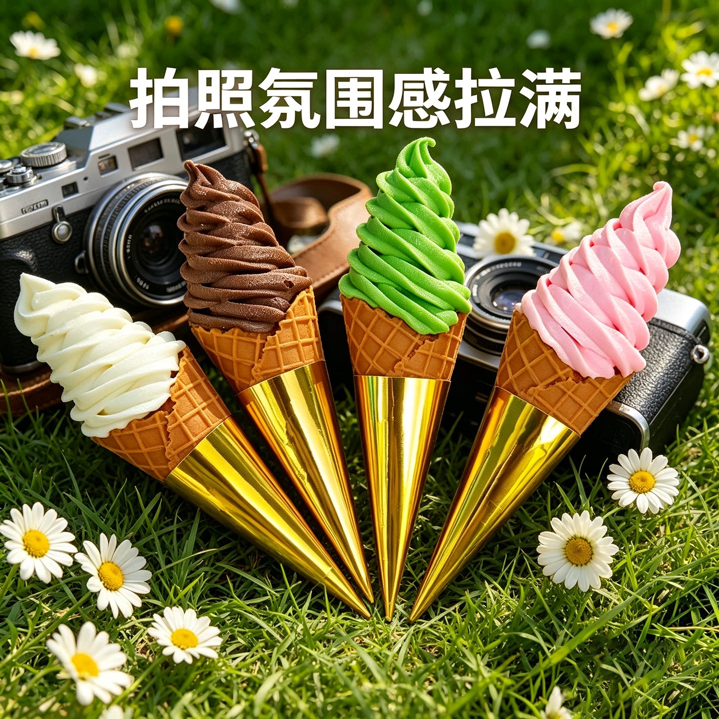 仿真冰淇淋甜筒模型摆摊展示