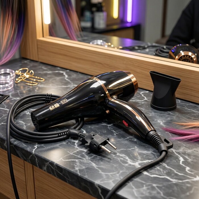 众森530吹风机2400W发廓理发店学生猫狗宠物酒店冷热风电吹风机筒