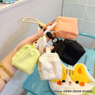 多巴胺简约迷你小书包创意零钱包随身便携耳机收纳包情侣包包挂件