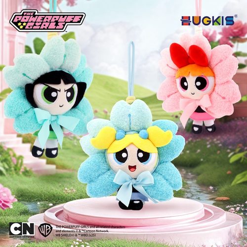 正版飞天小女警可爱花朵毛绒公仔钥匙扣卡通玩偶女生闺蜜包包挂件