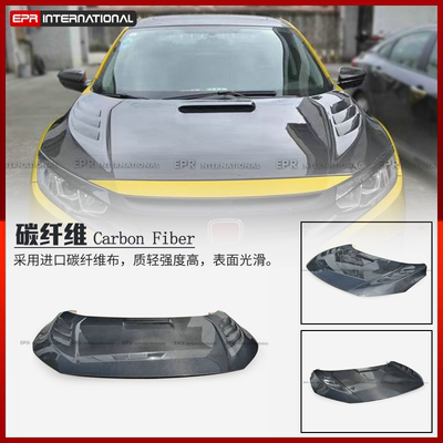 适用于Honda本田思域17年款FK7轻量化碳纤维MUG 宽体引擎机盖