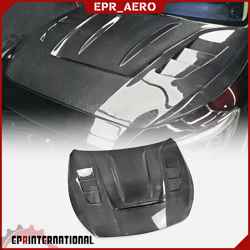 适用于英菲尼迪Q50 HT款碳纤维改装前机盖车头盖引擎盖轻量化开孔