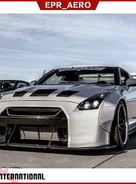适用于日系战神GTR R35 L&B碳纤维改装大包围宽体前杠 前后叶子板