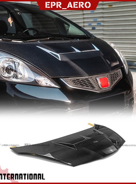 适用于本田 二代飞度 JAZZ Fit GE 碳纤维JS款前机盖改装件引擎盖