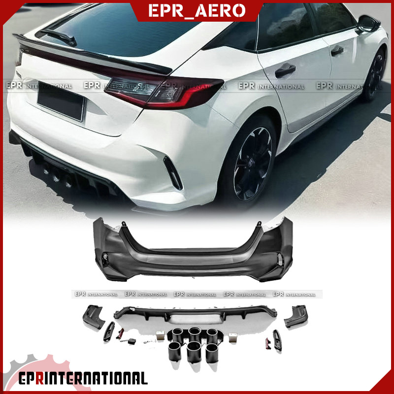 适用于本田思域 两厢 FL1 PP材质改装 FL5 TR 后保险杠后包围改装