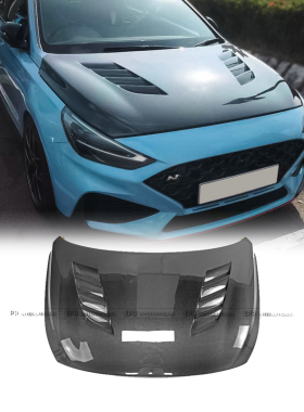 适用于现代 16-24 I30N 碳纤维AM款前机盖引擎盖车头盖改装替换件