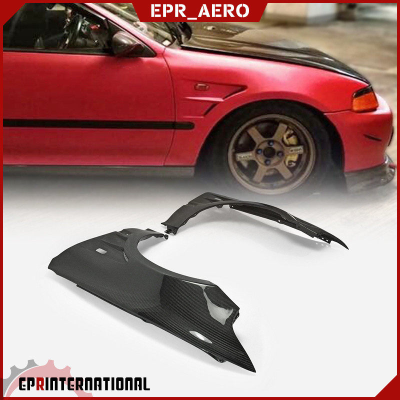 适用于五代思域92-95 EG Civic Vented款碳纤维改装前叶子板 沙板