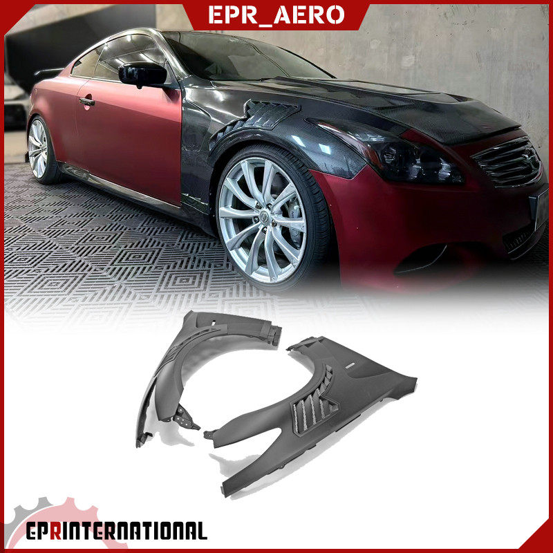 适用于英菲尼迪G37 Coupe ATTK款碳纤维叶子板翼子板改款开孔散热